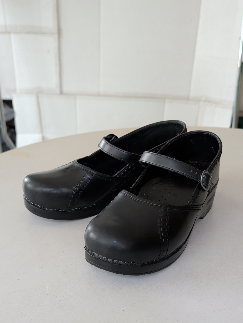 Dansko Black Mary Jane Clog Mules Shoes Sz 40( 9.5-10) Heeled Chic Comfy Work